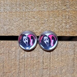 💟 Ghostface Classic Horror Killer Handmade Stud Earrings